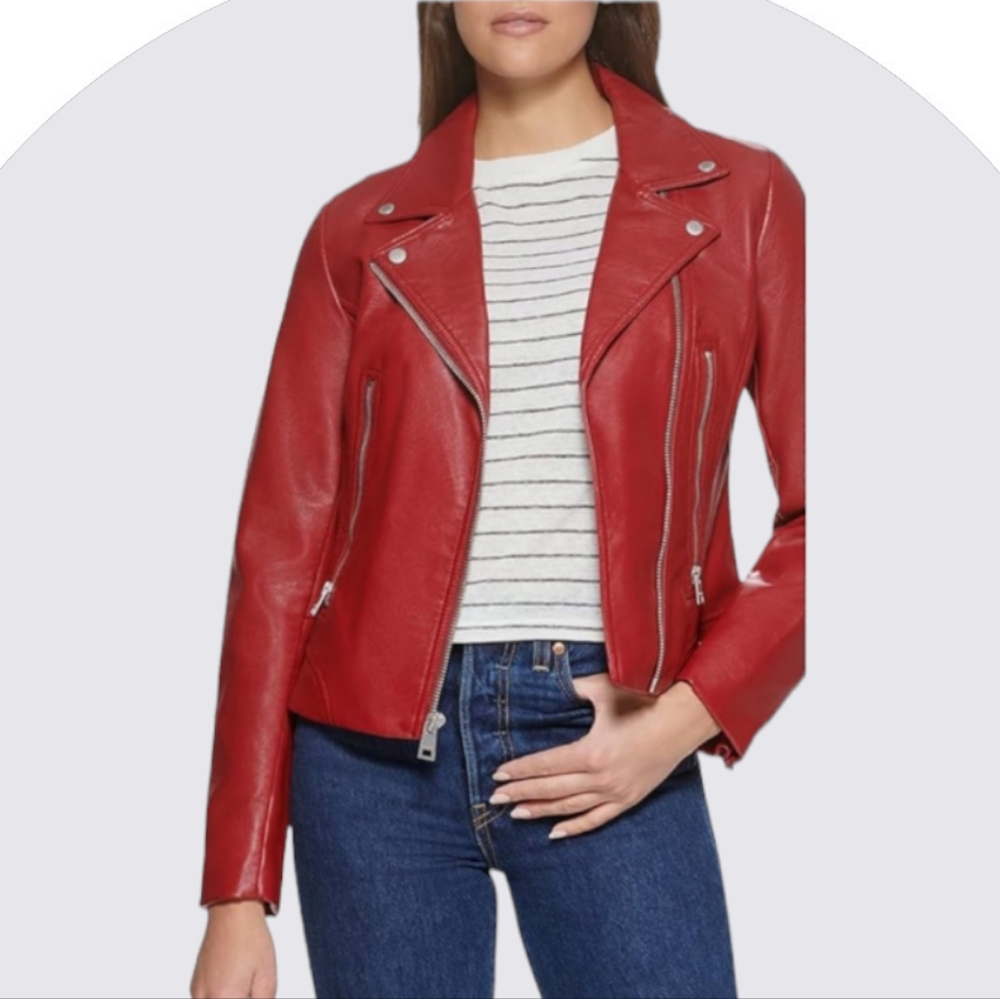 LEVI'S VEGAN LEATHER 538 MOTO JACKET - Picture 2 of 5